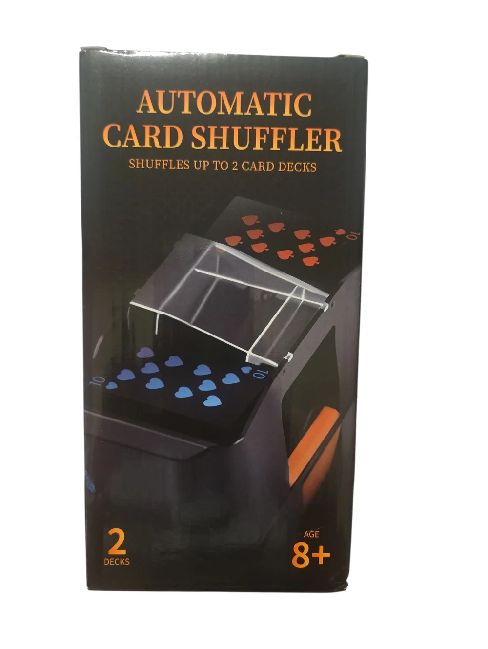 Automatic Electric Card Shuffler - Black with Orange Accent